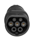 Hella Reliable EV Charger Adapter J1772 To Type 2 Socket IEC 62196 electric vehicle charging connector close-up view.