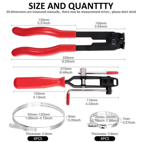CV Boot Clamp Pliers Kit Set 10 Pack Stainless Steel Universal Adjustable Axle CV Joint Boot Crimp Tool with sizes