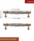 2 Pack Ceramic Cabinet Drawer Handles Vintage Dresser Pulls For Kitchen And Bedroom, 5 Inch Center To Center, Zinc Alloy Hardware