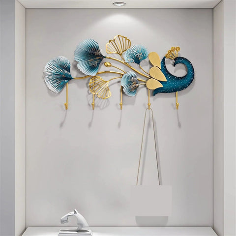 Heavy Duty Wall Mounted Coat Hooks Slick Entryway Rack Bedroom Living Room Organizer for Bags Hats Keys with artistic design.