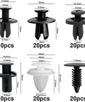 100Pcs Box Set Bumper And Fender Liner Clips Kit With 6 Sizes Push Type Retainer Fasteners for Ford Taurus E 350 Econoline Expedition
