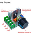 Wiring diagram of Badass 5 Piece AC Motor Speed Controller Set showing components and connections for smooth adjustments.