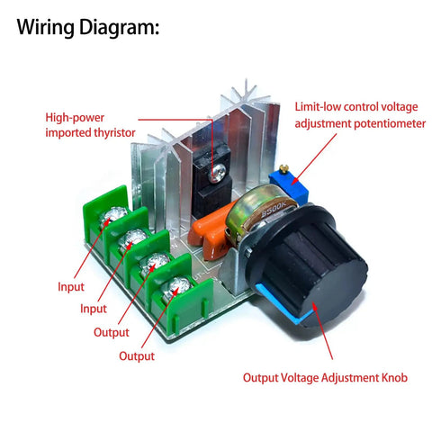 Wiring diagram of Badass 5 Piece AC Motor Speed Controller Set showing components and connections for smooth adjustments.