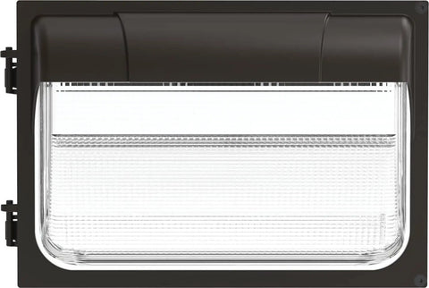 13 Inch LED Wall Pack Outdoor Light Bronze Finish Sleek Exterior Fixture With Glass Lens Adjustable Lumens 4000K Cool White
