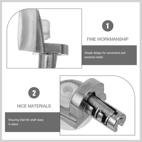 Close-up of Beefy Zinc Alloy Shelf Pins With Suction Cups, 20 Pack, highlighting precision design and material quality.