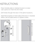 Instructions for installing 18 Inch Brushed Brass Vintage Gold Barn Door Handle Kit With Solid Aluminum Pulls For Closet