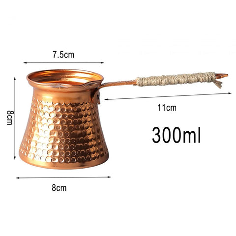 Turkish Coffee Pot Copper Tea Maker For Stovetop Use 300ml Capacity Easy Pour Spout Open Flame Safe Kitchen Must Have Gift