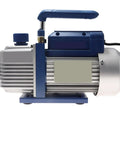 Built Tough Single Stage Rotary Vane Vacuum Pump Delivers Knockout Performance For AC Techs, side view showing handle and cylinder.