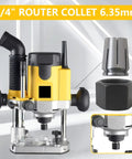 One Quarter Inch Router Collet Kit, 2-Piece Upgrade For DeWalt DW618 And 1613 Series Routers, Replaces 2610906283, metal build.