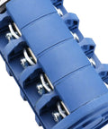 Close-up view of Heavy Duty Beefy Rotary Selector Cam Changeover Switch 660V 63A 3 Position With 4NO 4NC Contacts, blue casing