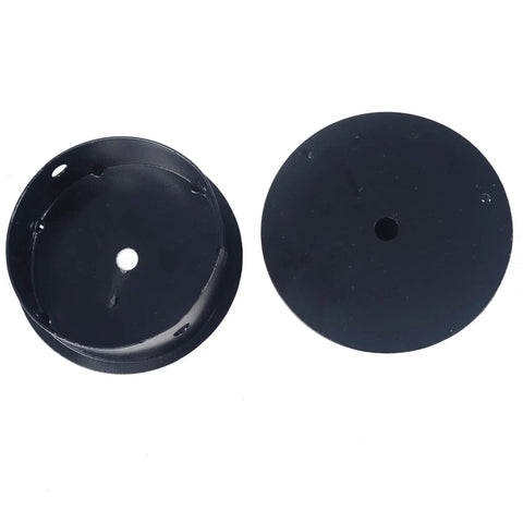 Two black circular components for the 62 Inch Rolling Lawn Aerator With 17 Inch Roller Heavy Duty Manual Turf Aerator.