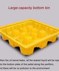 Heavy Duty Plastic Spill Pallet For Oil Drums And Industrial Liquids With Leak Proof Deck and Large-capacity Bottom Bin