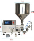 Heavy Duty Stainless Steel Paste Filling Machine With Wide Mouth Hopper For No Sweat Bottle Filling At 40 Liters Per Minute, 46cm hopper.