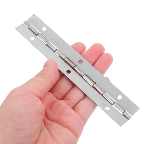 Heavy Duty Stainless Steel Piano Hinges For Cabinet Doors And Furniture With Pre Drilled Holes in hand view