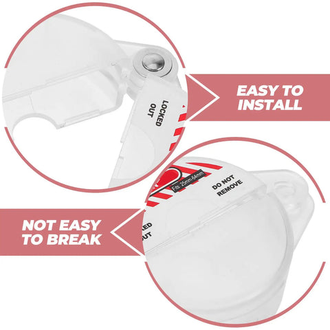 Heavy Duty Gate Valve Lockout Device For Water Spigot Security Features Transparent Window Snap Cover That Keeps Unauthorized Peeps Off Your Gear And Delivers Top Tier Industrial Safety Lockouts For Zero Drama Job Sites