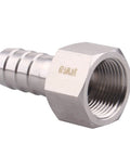 DERNORD 3/4 barbed hose to 3/4 NPT female stainless steel homebrew fitting, pack of 2
