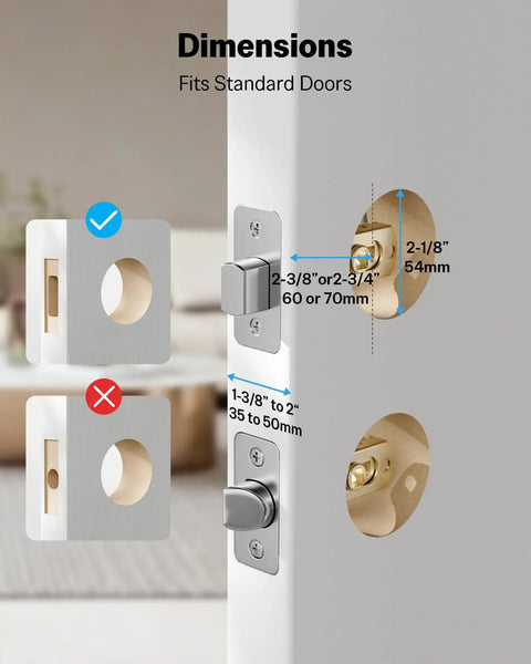 Keyless Front Door Lock Set With Handle, 3 In 1 Smart Lock With Fingerprint, Passcode And Mechanical Key installed on door