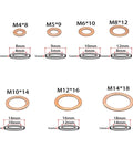 Heavy Duty Flat Copper Washers 50 To 100 Pieces Gasket Kit With Nuts And Bolts For Sump Plug Auto Repair Heat Resistant Universal Fit Sealing Hardware Set For Engine Block Maintenance Legit Pro Move Copper Reliable Performance Sealant Job, assorted copper washers sizes M4 to M14