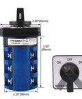 63A Momentary Rotary Cam Changeover Switch 660V 3 Pole 3 Position On Off On Universal Selector Switch with dimensions
