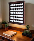 Wall Mount Golf Ball Display Case In Black Finish With Green Felt Interior No Door For Easy Showcasing And Collecting