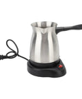 Electric Turkish Coffee Maker 600ml Stainless Steel Pot With L Handle For Home Or Travel Use Durable Espresso Coffee And Tea Brewer