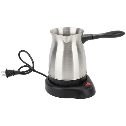 Electric Turkish Coffee Maker 600ml Stainless Steel Pot With L Handle For Home Or Travel Use Durable Espresso Coffee And Tea Brewer