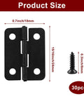 Mini Pure Copper Hinges 30 Pack Black Decorative Butt Hinges For Jewelry Boxes Cabinets Great Value DIY Replacement 24x18mm