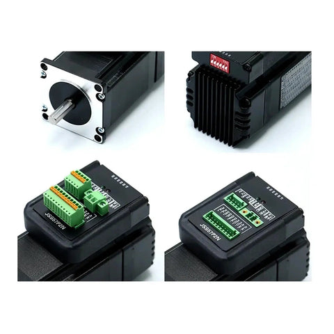 Nema 23 Closed Loop Stepper Motor With Built In 32 Bit Dsp Controller Heavy Duty Hybrid Servo System 1.5 To 3 Nm Torque rear and side views