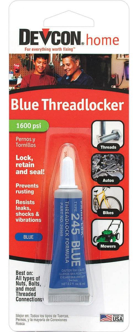 Blue Thread Locker For Metal Threads 6 ml Anaerobic Locking Adhesive Cures Between Engaged Threads To Lock Down A Tight Secure Joint