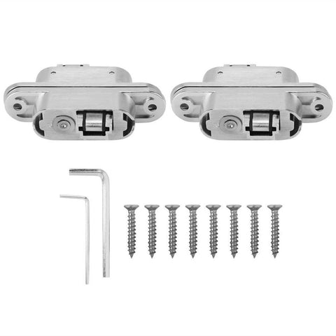 Concealed Zinc Alloy Cross Hinge 180 Degree Hidden Door Hinge For Cabinets And Closets Invisible Mount Durable Furniture Hardware