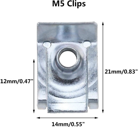 Eighty Piece Thread Clip Nut Set M4 M5 M6 M8 U Shaped Fasteners For Automobile And Motorcycle Interior Trim Rugged Stainless Steel Hardware Hella Corrosion Resistant Snap On Clips Built Tough For Street Ready Projects And Reliable Ride Upgrades