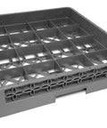 Built Tough Commercial Glass Cup Rack With Sixteen Compartments Dishwasher Safe Design Heavy Duty Storage For Busy Restaurants No Sweat Kitchen Organization In Gray, showing six compartments.