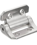SOLUSTRE nickel damping cabinet hinge; close-up view of mounting plate with screw holes, zinc alloy body