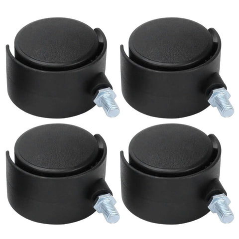 Rcniso Silent Furniture Caster Set with Smooth Bearing for Cabinet Cart in black, features 360-degree rotation, set of four.