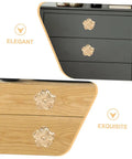 Brass Flower Cabinet Handles Set For Wardrobe And Dresser, Vintage Style Drawer Knobs on dark and light wood furniture