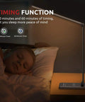 Child sleeping under the glow of Boss Desk Lamp With Wireless Charging 10W And USB Port Dimmable Eye Caring Light With 10 Brightness Levels