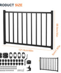 Tough As Nails Aluminum Deck Gate With Self Closing Hinge And Rust Proof Latch Setup For Screen Porch Fence, 48in x 35in size.