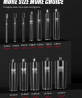 TEH diamond core drill bit set, wet, black TEH-brand bits, front view showing 12 sizes from 1 inch to 6 inches