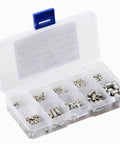200 Pcs Stainless Steel Hex Socket Set Screws Flat Point Assortment Kit M3 M4 M5 M6 M8 DIN 913 in divided box