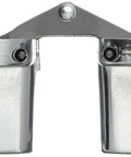 Mortise Mount Invisible Hinges Delivered Top Shelf Quality Straight Up No Hassle Installation Featuring Heavy Duty Zinc Build And Sharp Satin Chrome Finish Flawless Swinging Motion For Doors On Wood Or Metal 3 Pack, close-up view of hinges.