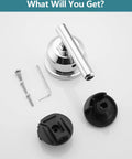 Replacement Lever Handle Kit For Moen Posi Temp And Chateau Faucets Chrome Finish, screws, and fittings on white background