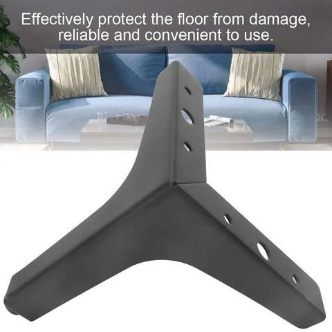 Modern Black Furniture Legs Set For Sofa Cabinets Tables With Anti Skid Silicone Pads Built To Last Stable Construction 4 Pcs