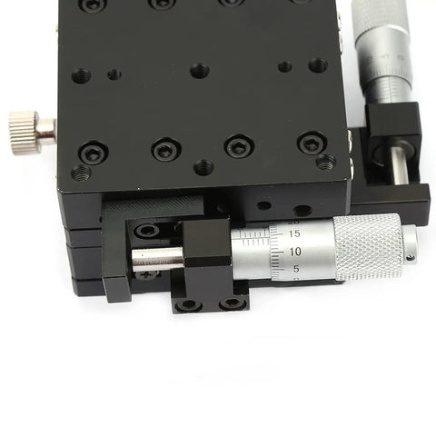 XY Linear Stage Micrometer Slide Table Pro Grade Precision For Fine Positioning Dope Rig showing micrometer head