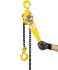 Three Quarter Ton Heavy Duty Ratchet Lever Chain Hoist With Ten Foot Galvanized Chain And Hooks For Construction Lifting