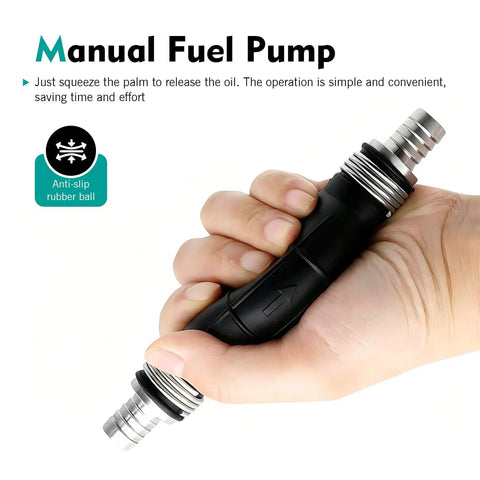 Versatile 3/8 Inch 10 Mm Rubber Fuel Primer Bulb For Your Daily Whip Or Marine Rig Solid Hand Fuel Pump in hand, showing anti-slip design.
