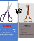 Heavy Duty All Purpose Scissors For Office School Kitchen And Crafts With Sharp Stainless Steel Blades And Ergonomic Non Slip Soft Grip Handle For Smooth Cuts, 8.3 in purple handles