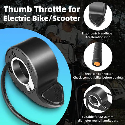 Thumb Throttle Replacement For Electric Bikes And Scooters Waterproof Plug And Play No Tools Needed Easy Install For Super 73 S2 ZX RX Adventure Series Precise Acceleration And Smooth Braking Durable Buttonless Design