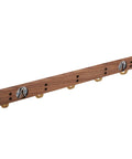 Straight Up Solid Wall Mounted Coat Rack With Five Steel Hooks For Slick Entryway Organization Holds Coats Jackets Keys Umbrellas And Daily Grind Essentials, wooden with gold hooks.