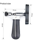 Oumers bicycle chain tool with black ribbed handles and chrome metal body; road and mountain chain breaker kit.
