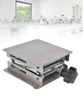 Adjustable Stainless Steel Lab Lift Table With Smooth Flat Surface For Welding Positioner Shop Rig Heavy Duty Support Stand Built Like A Tank And Rust Resistant, showing compact design and stable surface.